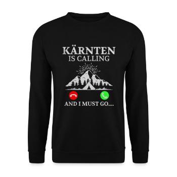 Kärnten ruft Österreich Alpen Berge - Unisex Pullover - Schwarz - Vorne - Alina (178cm) & Michal (187cm)