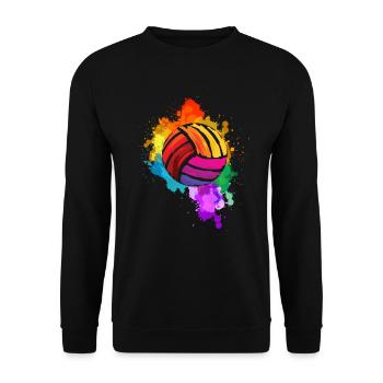 Volleyball Paint Spritzer - Unisex Pullover - Schwarz - Vorne - Alina (178cm) & Michal (187cm)