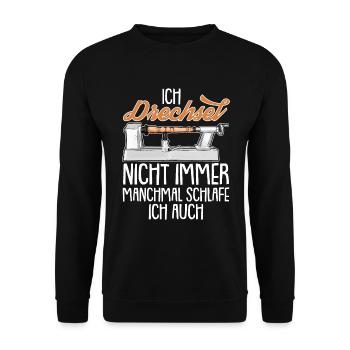 Drechsler Drechsel nicht immer Drechselbank Drechs - Unisex Pullover - Schwarz - Vorne - Alina (178cm) & Michal (187cm)