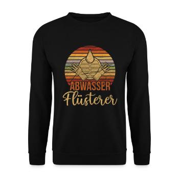 Retro Abwasser Flüsterer Abwassertechniker - Unisex Pullover - Schwarz - Vorne - Alina (178cm) & Michal (187cm)