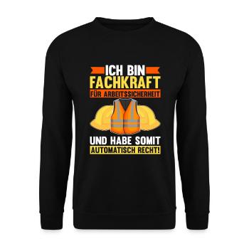 Arbeitssicherheit Fachkraft automatisch Recht Sifa - Unisex Pullover - Schwarz - Vorne - Alina (178cm) & Michal (187cm)