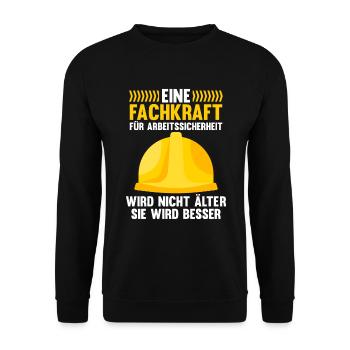 Fachkraft für Arbeitssicherheit wird besser Sifa - Unisex Pullover - Schwarz - Vorne - Alina (178cm) & Michal (187cm)