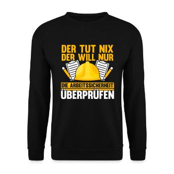 Arbeitssicherheit Fachkraft der tut nix Sifa - Unisex Pullover - Schwarz - Vorne - Alina (178cm) & Michal (187cm)