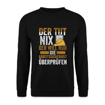 Arbeitssicherheit Fachkraft der tut nix Sifa - Unisex Pullover - Schwarz - Vorne - Alina (178cm) & Michal (187cm)