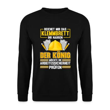 Arbeitssicherheit prüfen Fachkraft Sifa - Unisex Pullover - Schwarz - Vorne - Alina (178cm) & Michal (187cm)