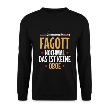 Fagott das ist keine Oboe Fagottist - Unisex Pullover - Schwarz - Vorne - Alina (178cm) & Michal (187cm)