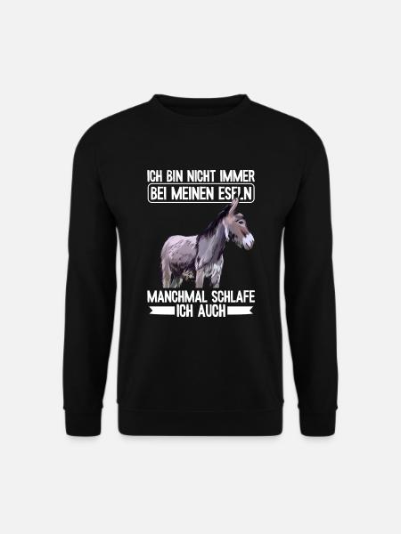 Esel manchmal schlafe ich auch Bauernhof - Unisex Pullover - Schwarz