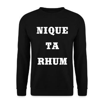 nique ta rhum - Sweat-shirt Unisexe - noir - Devant - Alina (178cm) & Michal (187cm)