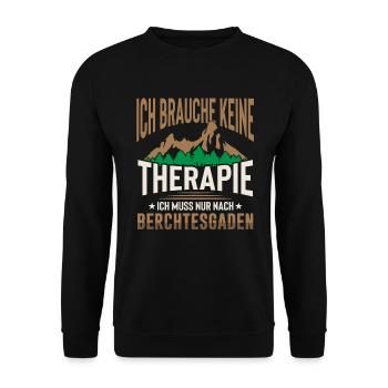 Berchtesgaden keine Therapie Watzmann Wandern - Unisex Pullover - Schwarz - Vorne - Alina (178cm) & Michal (187cm)