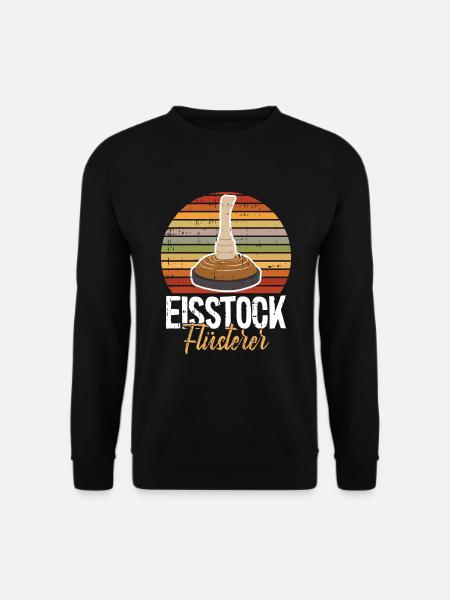 Retro Eisstockschießen Eisstock Flüsterer Stocksch - Unisex Pullover - Schwarz