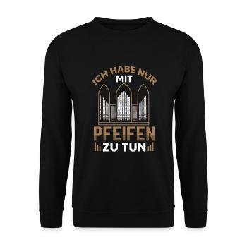 Orgelspieler Orgel Pfeifenorgel Organist - Unisex Pullover - Schwarz - Vorne - Alina (178cm) & Michal (187cm)