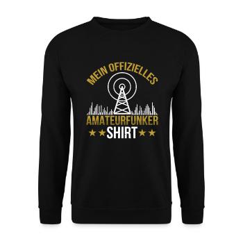 Amateurfunk Funkgerät mein Amateurfunker - Unisex Pullover - Schwarz - Vorne - Alina (178cm) & Michal (187cm)