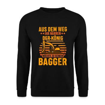 Baustelle aus dem Weg Bauleiter Retro - Unisex Pullover - Schwarz - Vorne - Alina (178cm) & Michal (187cm)