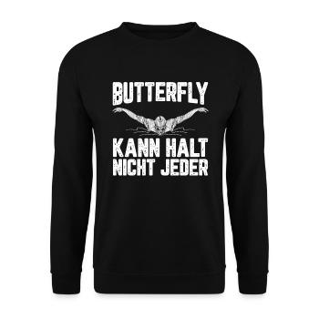 Schwimmen kann halt nicht jeder Schwimmer - Unisex Pullover - Schwarz - Vorne - Alina (178cm) & Michal (187cm)