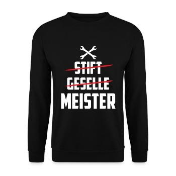 Stift Geselle Meister - Unisex Pullover - Schwarz - Vorne - Alina (178cm) & Michal (187cm)