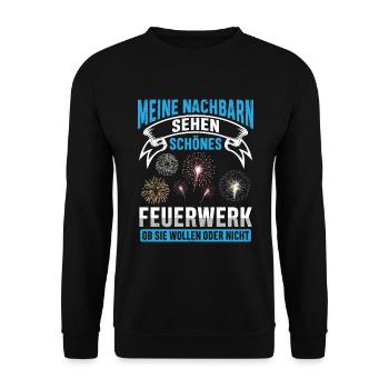 Pyrotechniker schönes Feuerwerk Pyrotechnik - Unisex Pullover - Schwarz - Vorne - Alina (178cm) & Michal (187cm)