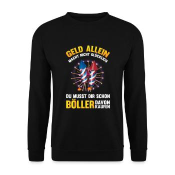 Pyrotechniker Feuerwerk Böller Pyrotechnik - Unisex Pullover - Schwarz - Vorne - Alina (178cm) & Michal (187cm)