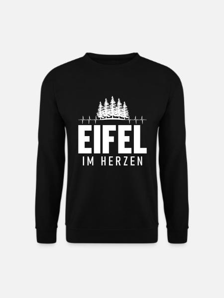 Eifel im Herzen Herzschlag Pfalz Pfälzer - Unisex Pullover - Schwarz