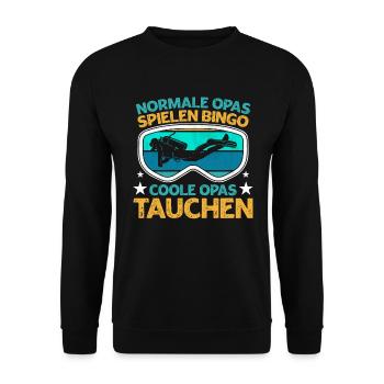 Coole Opas tauchen Taucher - Unisex Pullover - Schwarz - Vorne - Alina (178cm) & Michal (187cm)