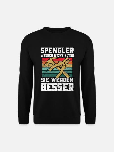 Klempner Spengler werden besser Retro - Unisex Pullover - Schwarz