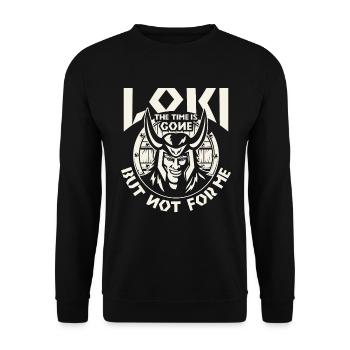 Wikinger Loki time is gone nordische Gott - Unisex Pullover - Schwarz - Vorne - Alina (178cm) & Michal (187cm)