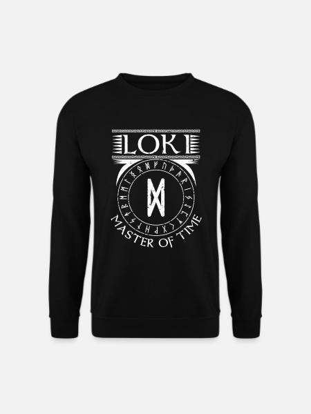 Wikinger Loki master of time Rune - Unisex Pullover - Schwarz