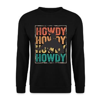 Rodeo Howdy - Unisex Pullover - Schwarz - Vorne - Alina (178cm) & Michal (187cm)