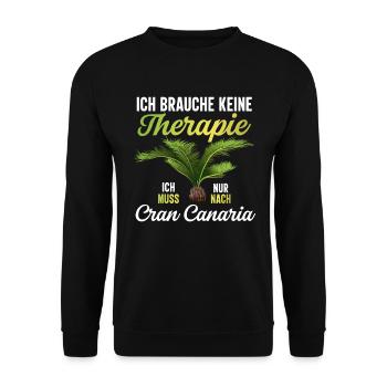 Gran Canaria keine Therapie Kanaren - Unisex Pullover - Schwarz - Vorne - Alina (178cm) & Michal (187cm)
