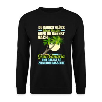 Gran Canaria Sehnsucht Kanaren Spanien - Unisex Pullover - Schwarz - Vorne - Alina (178cm) & Michal (187cm)
