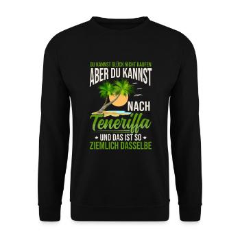 Teneriffa Sehnsucht Kanaren Spanien - Unisex Pullover - Schwarz - Vorne - Alina (178cm) & Michal (187cm)