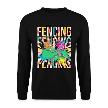 Fechten - Fechter - Unisex Pullover - Schwarz - Vorne - Alina (178cm) & Michal (187cm)