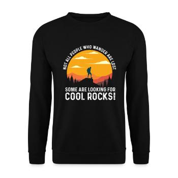 Geologie - Nicht alle Menschen, die wandern, sind verloren - Unisex Pullover - Schwarz - Vorne - Alina (178cm) & Michal (187cm)