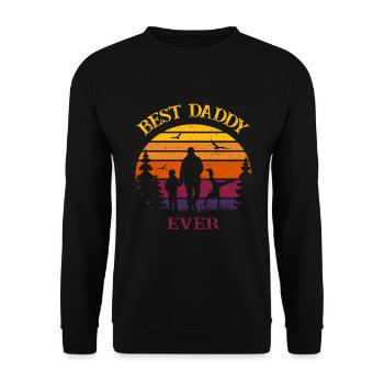 Best Dad Ever - 2 kids -retro vintage-Father ́s Day - Unisex Sweatshirt - black - Front - Alina (178cm) & Michal (187cm)