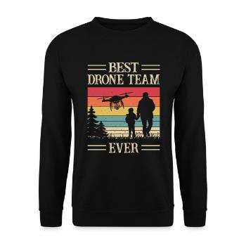 Best Drone Team Ever - Drone Pilot - Father's Day - Unisex Sweatshirt - black - Front - Alina (178cm) & Michal (187cm)