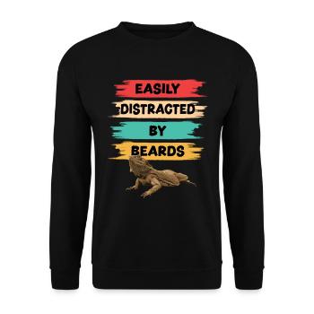 Bearded Dragon - Easily Distracted By Beards - Unisex Sweatshirt - black - Front - Alina (178cm) & Michal (187cm)