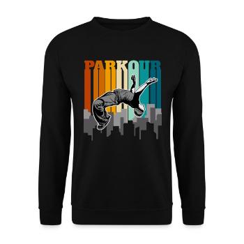 Parkour Urbain - Sweat-shirt Unisexe - noir - Devant - Alina (178cm) & Michal (187cm)