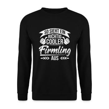 Firmung so sieht ein cooler Firmling aus - Unisex Pullover - Schwarz - Vorne - Alina (178cm) & Michal (187cm)