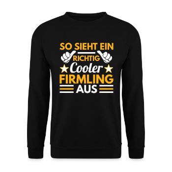 Firmung so sieht ein cooler Firmling aus - Unisex Pullover - Schwarz - Vorne - Alina (178cm) & Michal (187cm)