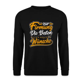 Firmung die Besten Wünsche Firmling - Unisex Pullover - Schwarz - Vorne - Alina (178cm) & Michal (187cm)