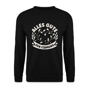 Alles Gute zur Firmung Firmling - Unisex Pullover - Schwarz - Vorne - Alina (178cm) & Michal (187cm)