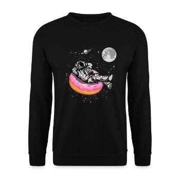 Spaceman sur un beignet - Sweat-shirt Unisexe - noir - Devant - Alina (178cm) & Michal (187cm)