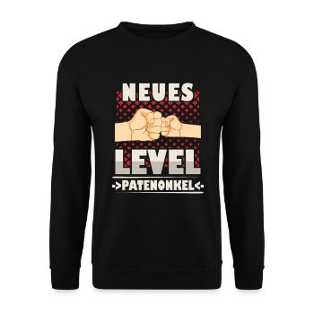Neues Level Patenonkel Taufpate - Unisex Pullover - Schwarz - Vorne - Alina (178cm) & Michal (187cm)