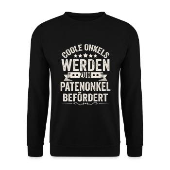 Coole Onkels werden Patenonkel Taufpate - Unisex Pullover - Schwarz - Vorne - Alina (178cm) & Michal (187cm)