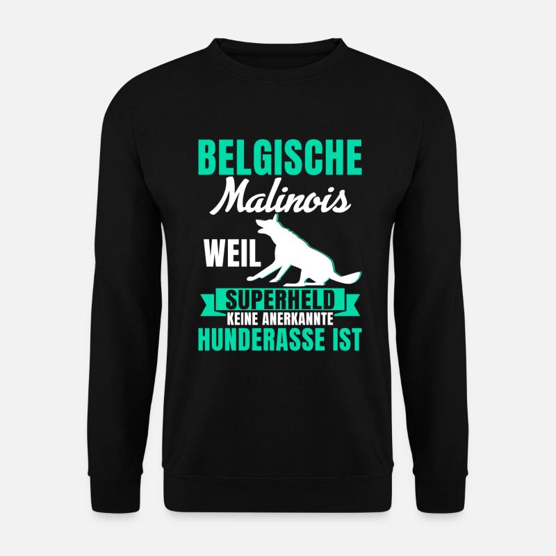 Belgischer Malinois Supherheld Hunderasse - Unisex Pullover - Schwarz
