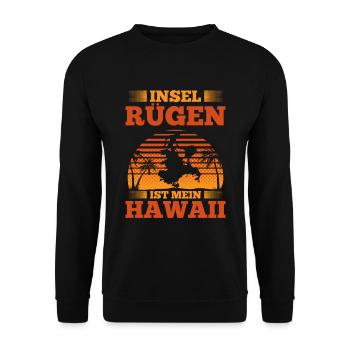 Insel Rügen Ist Mein Hawaii Urlaub Auf Rügen - Unisex Pullover - Schwarz - Vorne - Alina (178cm) & Michal (187cm)