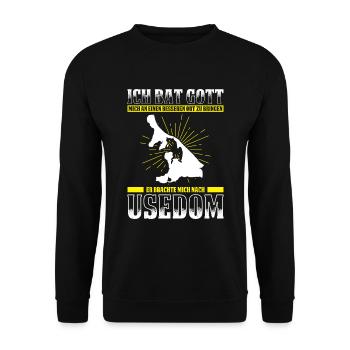 Ich Bat Gott Mich An Einen Besseren Ort Zu Bringen - Unisex Pullover - Schwarz - Vorne - Alina (178cm) & Michal (187cm)