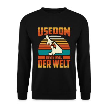 Usedom Beste Insel Der Welt Urlaub Usedom - Unisex Pullover - Schwarz - Vorne - Alina (178cm) & Michal (187cm)
