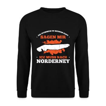 Die Stimmem In Meinem Kopf Sagen Mir Norderney - Unisex Pullover - Schwarz - Vorne - Alina (178cm) & Michal (187cm)