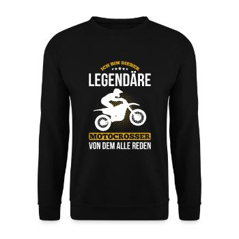 Bin Der Legendäre Motocrosser Von Dem Alle Reden - Unisex Pullover - Schwarz - Vorne - Alina (178cm) & Michal (187cm)