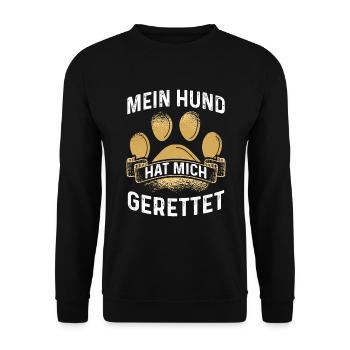 Mein Hund Hat Mich Gerettet Hunde Besitzer - Unisex Pullover - Schwarz - Vorne - Alina (178cm) & Michal (187cm)